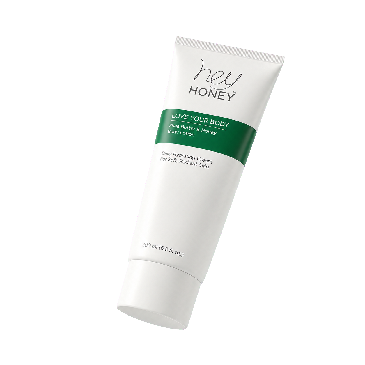 Floating Hey Honey Love Your Body lotion tube