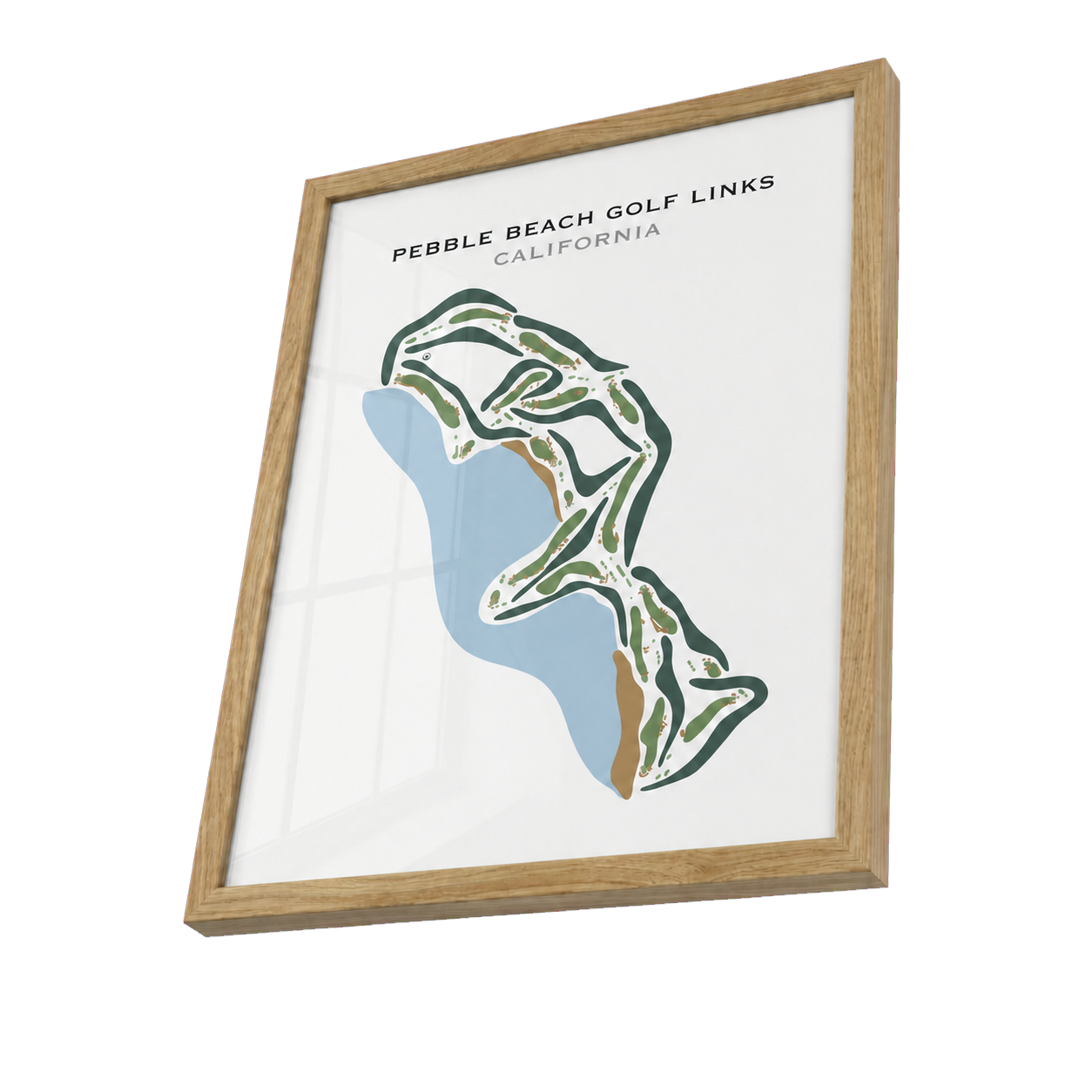 Floating Pebble Beach golf course framed artwork